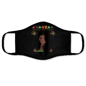 Discover Happy Kwanzaa African Pride Black Woman Face Masks