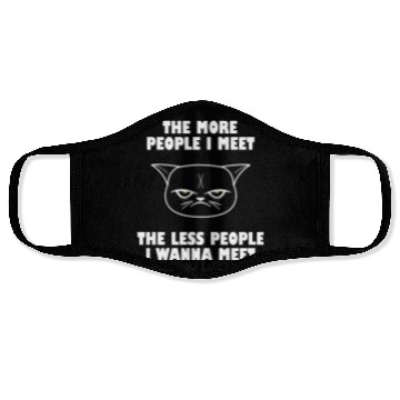 Discover I hate People funny cat Face Masks