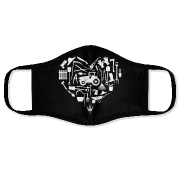 Discover Farming Farmer Heart Tractor Face Masks