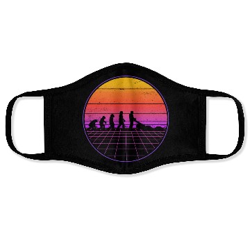 Discover Robotic Lawnmower Evolution Retro Face Masks