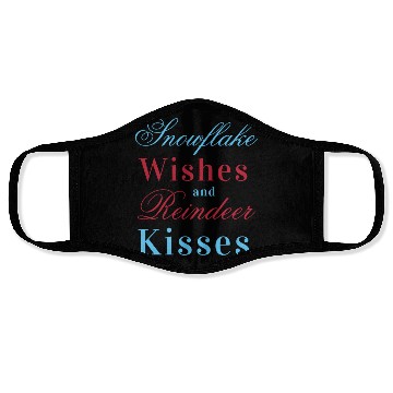 Discover winter kisses snowflake wishes Face Masks