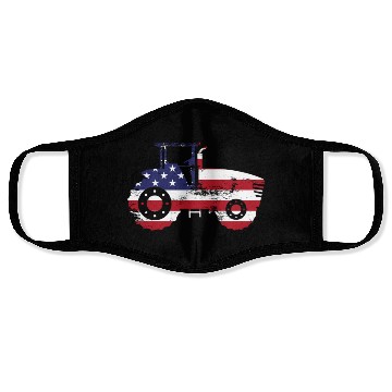 Discover Farming Farmer American Flag Us Face Masks