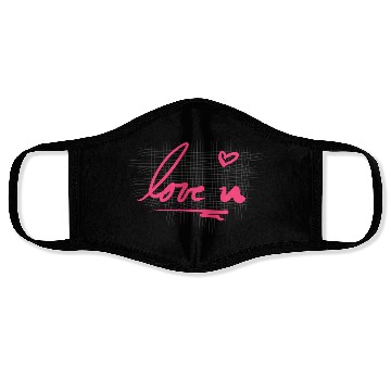 Discover cross pattern i love you heart Face Masks