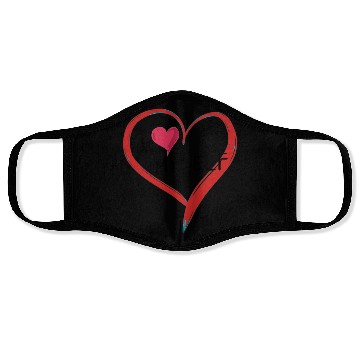 Discover i love me heart text icon shape Face Masks