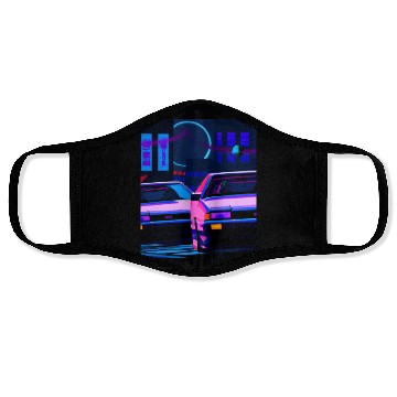 Discover Vaporwave Car Synthwave City Face Masks