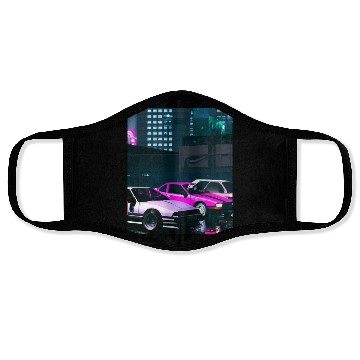 Discover Vaporwave Car Synthwave City Face Masks