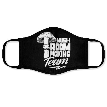 Discover Mushroom Picking Team Collecting Collect Picker Face Masks