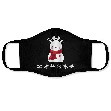 Discover Christmas reindeer snowman Face Masks