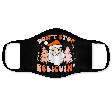 Discover Retro Groovy Don't Stop Believin' Christmas Cute Face Masks