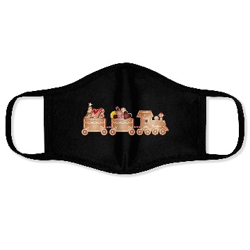 Discover magical gingerbread train for Christmas Face Masks