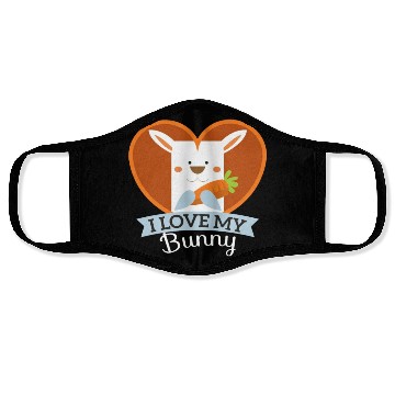 Discover I love my bunny Face Masks
