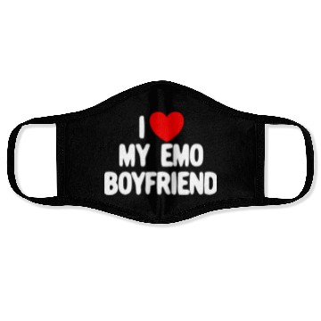 Discover I Love My Emo Boyfriend Red Heart Emo Boyfriendmat Face Masks
