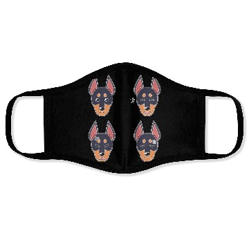 Discover Funny Doberman Dog Cartoon Face Face Masks