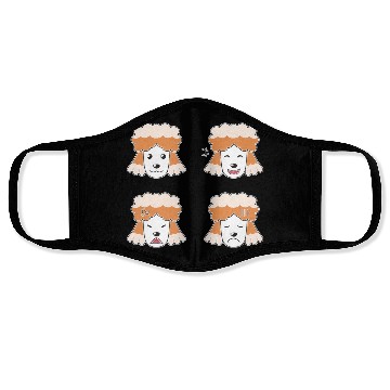 Discover Funny Poodle Dog Cartoon Faces Face Masks