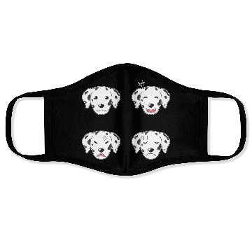 Discover Funny Dalmatian Dog Cartoon Faces Face Masks