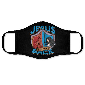 Discover Jesus has your back - jesus Face Masks