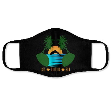 Discover dolphin nature Face Masks