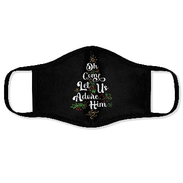 Discover Oh Come Let Us Adore Him Jesus Family Christian Face Masks