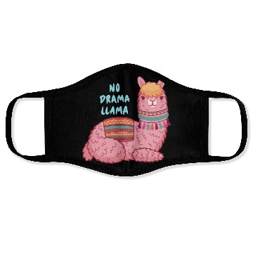 Discover Llama Funny No Drama Llama Lover Face Masks