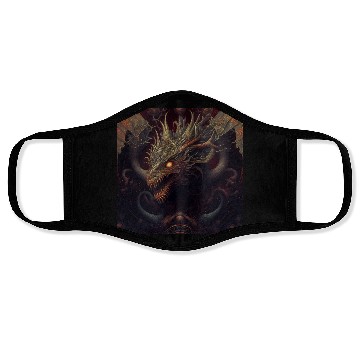 Discover Dark fantasy dragon cover version 3 Face Masks