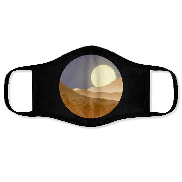 Discover Nightscape with full moon Face Masks