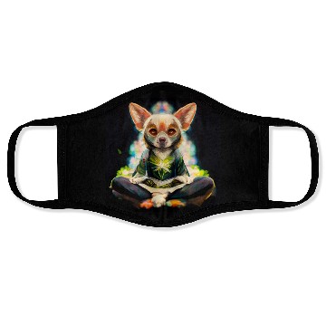 Discover buddhist chihuahua Face Masks