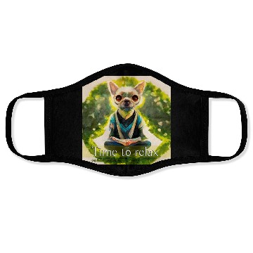 Discover dog relaxion, buddhist chihuahua Face Masks