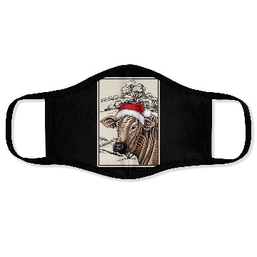 Discover Christmas Cow Farming Xmas Animal Face Masks