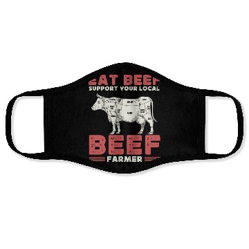 Discover Cattle Farming Agriculture Beef Lover Face Masks