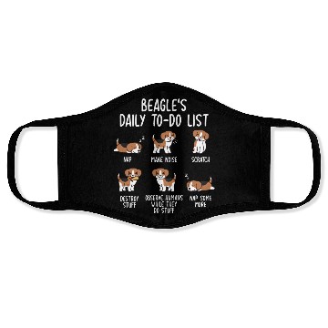 Discover Beagle Daily To Do List Face Masks