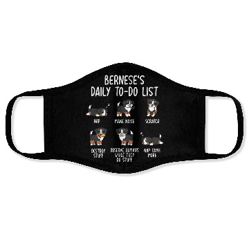 Discover Bernese Mountain Dog Daily To Do List Face Masks