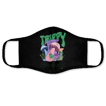 Discover Trippy Magic Mushrooms Psychedelic Face Masks neon