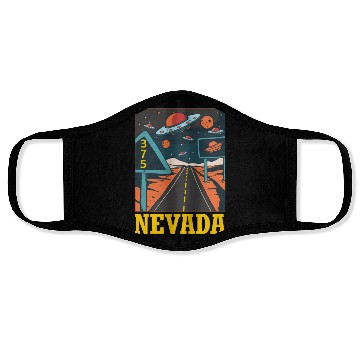 Discover Nevada Highway UFO Science Alien Abduction United Face Masks