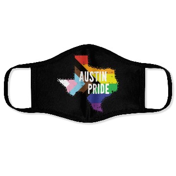 Discover Austin Pride Gay Lesbian Queer Texas Rainbow Flag Face Masks