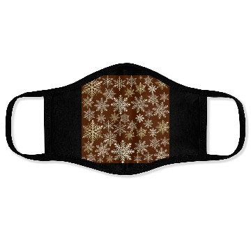 Discover Beige Snowflakes Christmas Pattern Face Masks