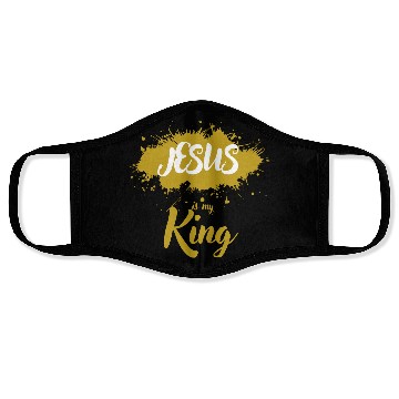 Discover JESUS is my King golden light Face Masks