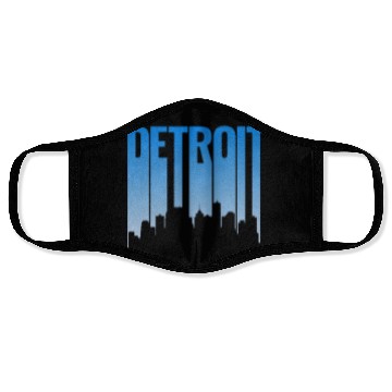Discover Detroit Michigan Skyline Face Masks