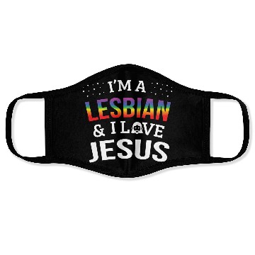 Discover LGBT Gay Pride Lesbian I'm a Lesbian I Love Jesus Face Masks