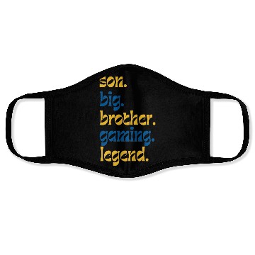 Discover SON BROTHER GAMING LEGEND for gamer typography Face Masks