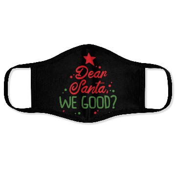 Discover Dear Santa Christmas Holiday Typography Face Masks