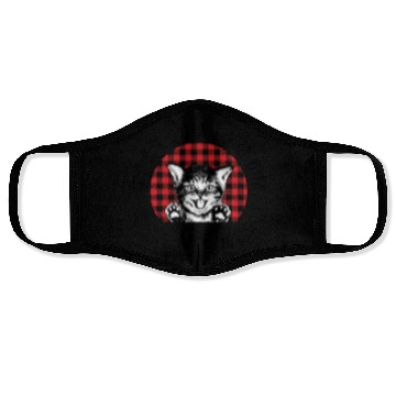 Discover Best Cat Mom Ever Buffalo Plaid Check Face Masks