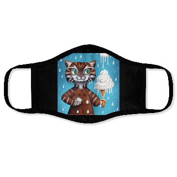 Discover happy tiger love ice cream Face Masks
