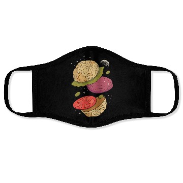 Discover Planets burger vegetables Planets burger vegetable Face Masks