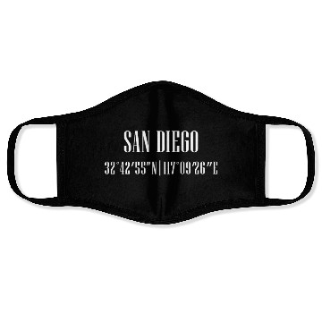 Discover City Coordinates San Diego Face Masks