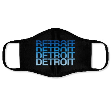 Discover Stacked Detroit Michigan Text Face Masks