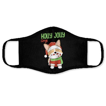Discover Holly Jolly Corgi Face Masks