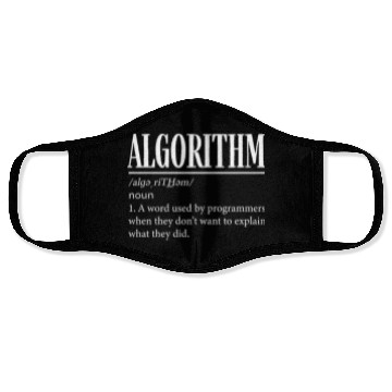 Discover Algorithm Programmer, Coding, Coder Face Masks