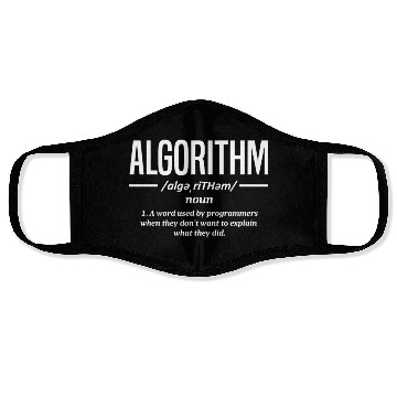 Discover Algorithm Programmer, Coding, Coder Face Masks