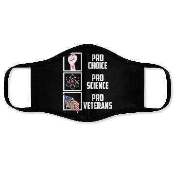 Discover Pro Choice Pro Science Pro Veterans Liberal Democr Face Masks