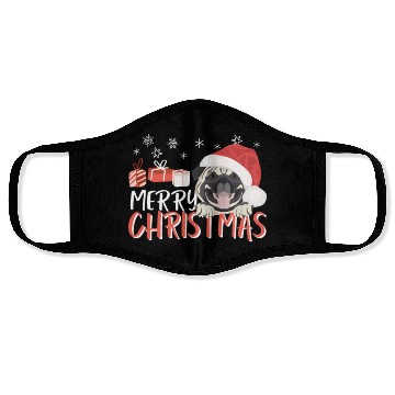 Discover Pug Merry Christmas Face Masks